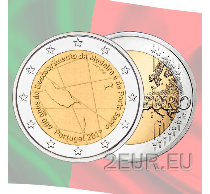 Portugal 2 Euro UNC 2019 - 600. Jahrestag der Entdeckung der Insel Madeira und Porto Santo