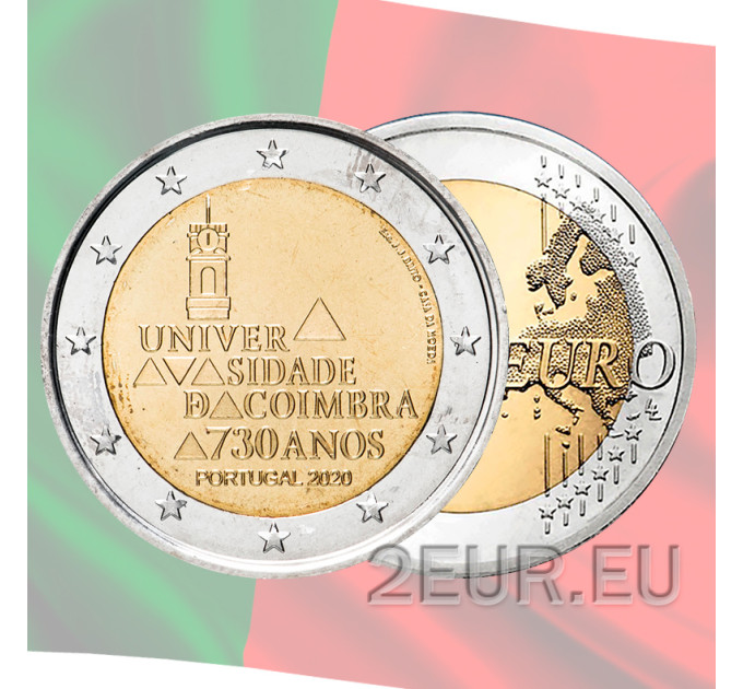 Portugal 2 Euro UNC 2020 - 730 Jahre Universität von Coimbra