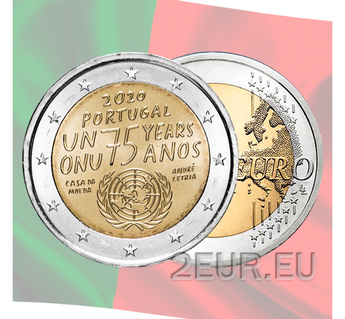 Portugal 2 Euro UNC 2020 - 75 Jahre Vereinte Nationen
