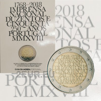 Portugal 2 Euro BU 2018 - 250 Jahre Staatsdruckerei INCM  