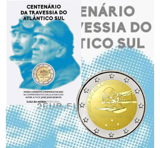 Portugal 2 Euro BU 2022 - 100. Jahrestag der ersten Südatlantik-Luftüberquerung  