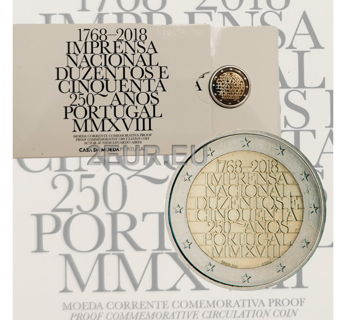 Portugal 2 Euro proof 2018 - 250 Jahre Staatsdruckerei INCM 