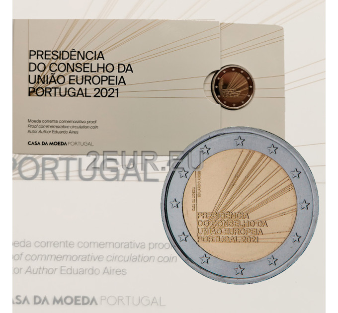 Portugal 2 Euro proof 2021 - Präsidentschaft des Rates der Europäischen Union  
