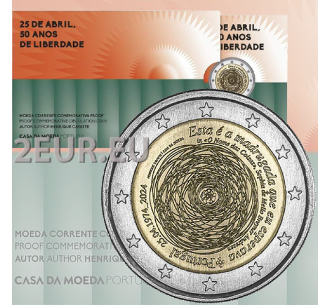 Portugal 2 Euro Proof 2024 – 50. Jahrestag der Nelkenrevolution
