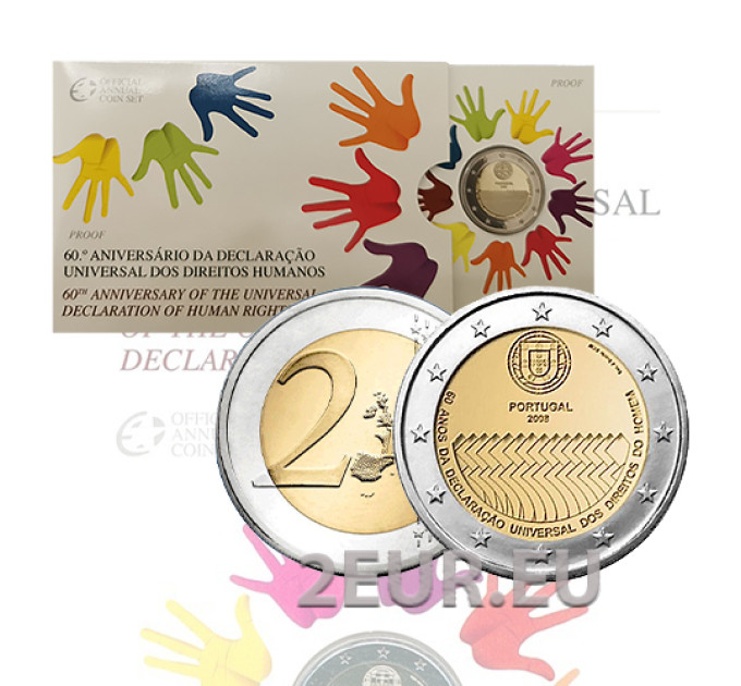  Portugal 2 Euro proof 2008 – 60 Jahre Menschenrechte 