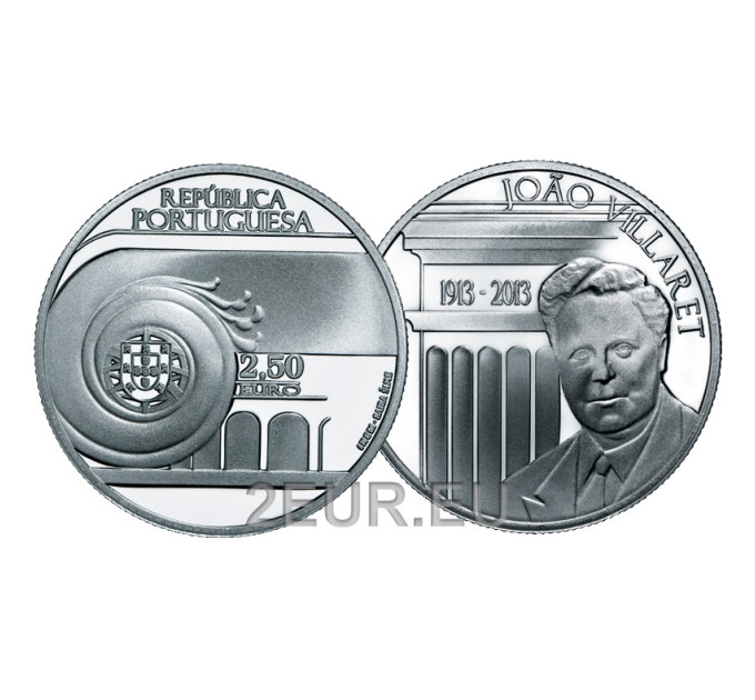 Portugal 2,5 Euro UNC 2013 - 100. Geburtstag von João Villaret
