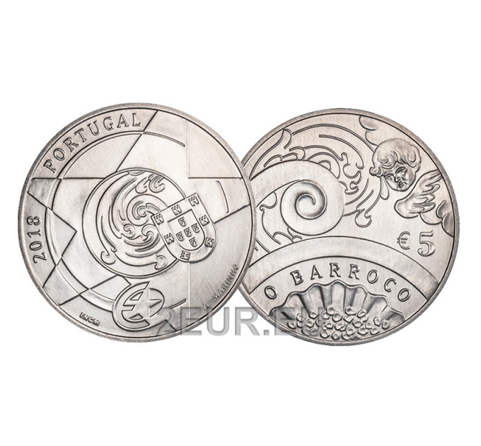 Portugal 5 Euro UNC 2018 - L'età barocca