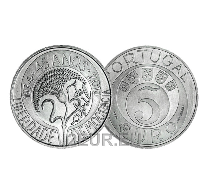 Portugal 5 Euro UNC 2019 - 45. Jahrestag der Nelkenrevolution