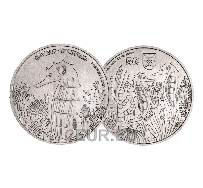 Portugal 5 euro UNC 2021 - Das Seepferdchen