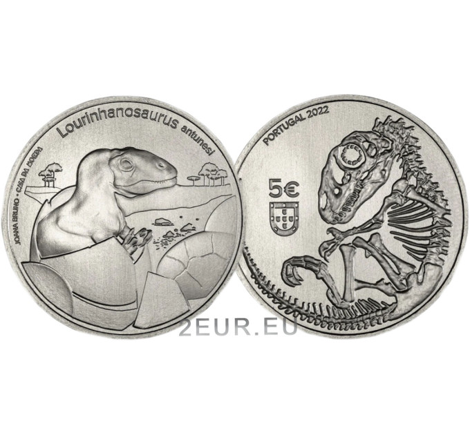 Portugal 5 Euro UNC 2022 - Dinosaurier in Portugal