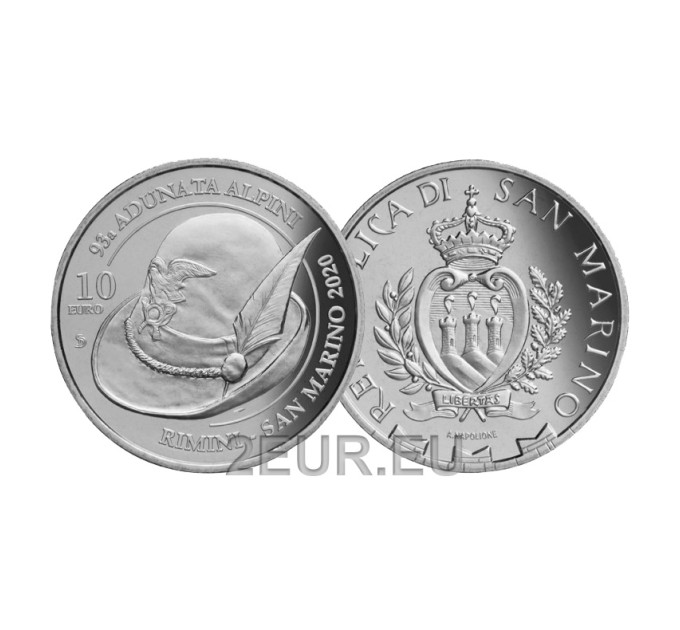 San Marino 10 Euro BU 2020 - 93. Treffen des Alpenvereins in Rimini und San Marino