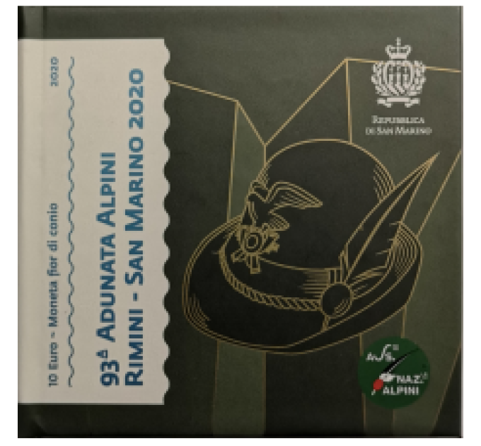 San Marino 10 Euro BU 2020 - 93. Treffen des Alpenvereins in Rimini und San Marino