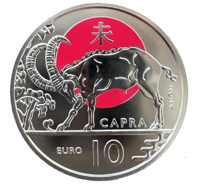 San Marino 10 Euro BU 2024 – Chinesischer Mondkalender – "Ziege"