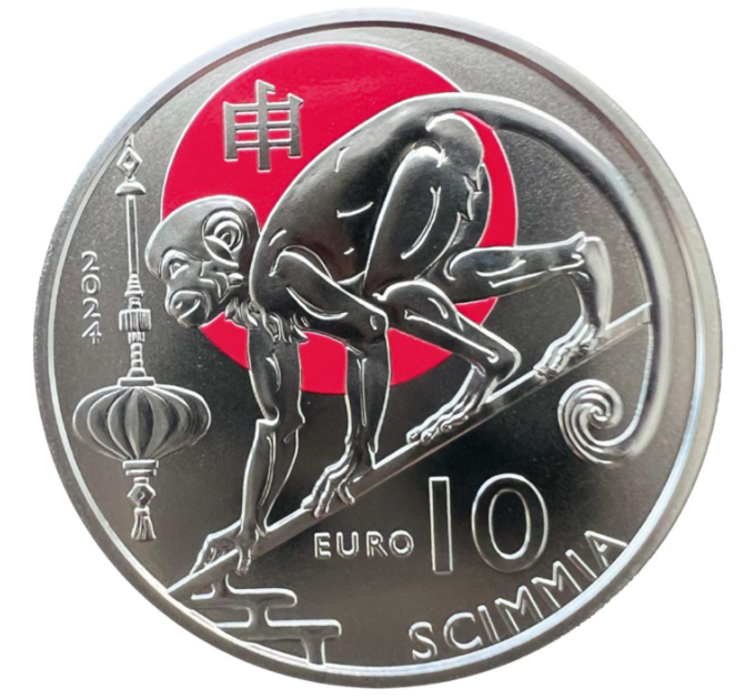 San Marino 10 Euro BU 2024 – Chinesischer Mondkalender – "Affe"