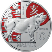 San Marino 10 Euro BU 2025 – Chinesischer Mondkalender – "Schwein"