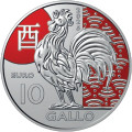 San Marino 10 Euro BU 2025 – Chinesischer Mondkalender – "Hahn"