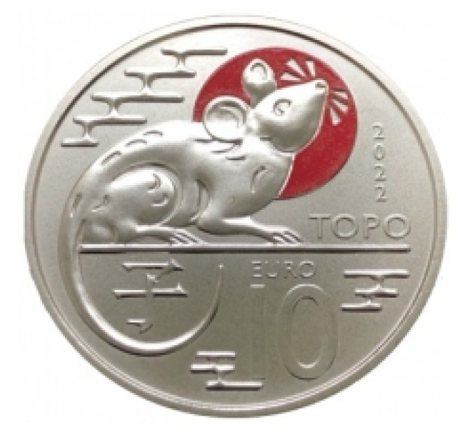 San Marino 10 Euro BU 2022 – Chinesischer Mondkalender – "Ratte"