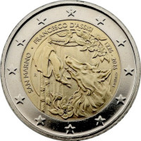 San Marino 2 euro Proof 2026 – 800. Todestag von Franz von Assisi San Marino 2 euro Proof 2026 – 800. Todestag von Franz von Assisi