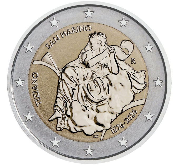 San Marino 2 euro Proof Reverse 2026 – 450 Jahre nach Tizians Tod