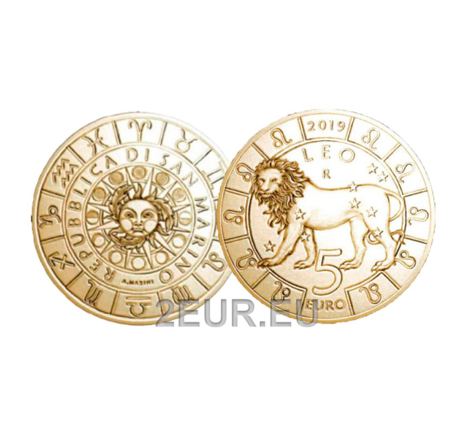 San Marino 5 euro UNC 2019 - "Sternzeichen - Löwe"