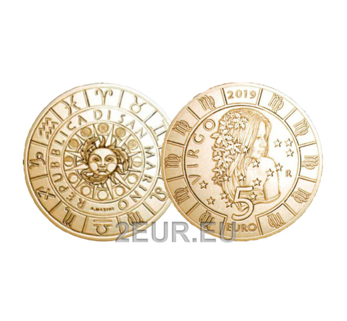 San Marino 5 euro UNC 2019 - "Sternzeichen - Jungfrau"