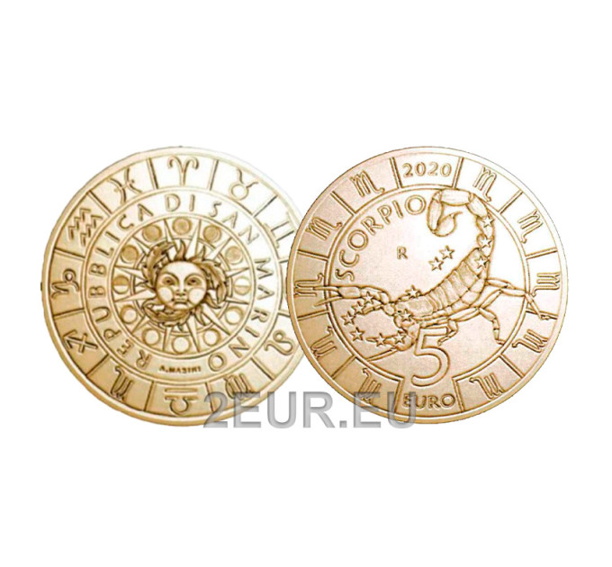 San Marino 5 euro UNC 2020 - "Sternzeichen - Skorpion"