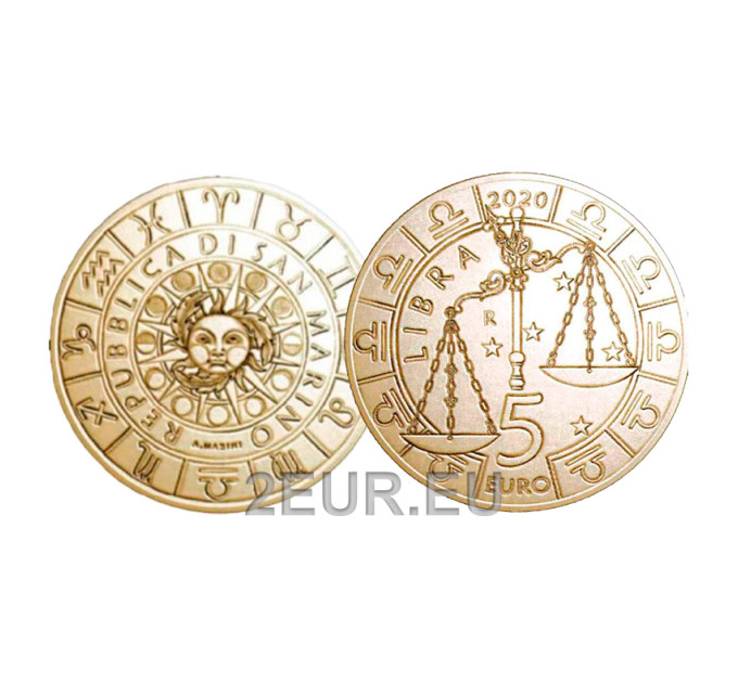 San Marino 5 euro UNC 2020 - "Sternzeichen - Waage"