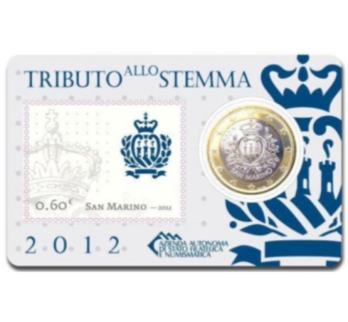San Marino 1 EURO BU 2012 - 1 EURO + STEMPEL