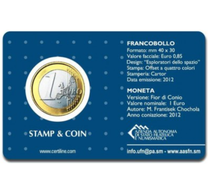 San Marino 1 EURO BU 2012 - 1 EURO + STEMPEL