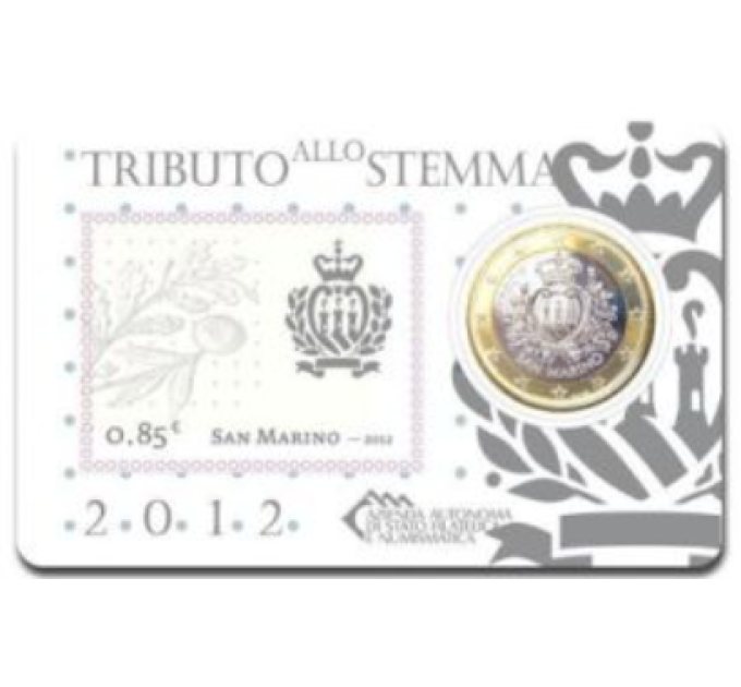 San Marino 1 EURO BU 2012 - 1 EURO + STEMPEL