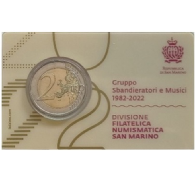 San Marino 2 EURO BU 2022 - 40. Jahrestag der Gruppe der Fahnenschwinger und Musiker