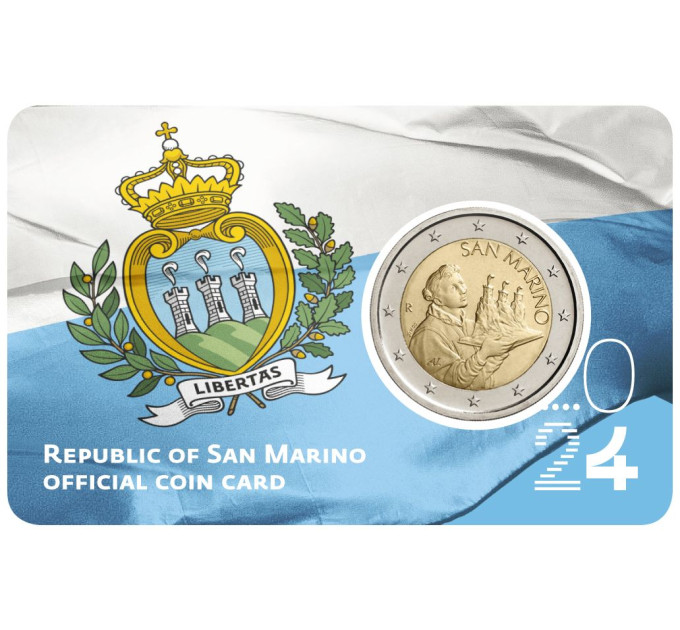 San Marino 2 EURO BU 2024 - Flagge der Republik San Marino