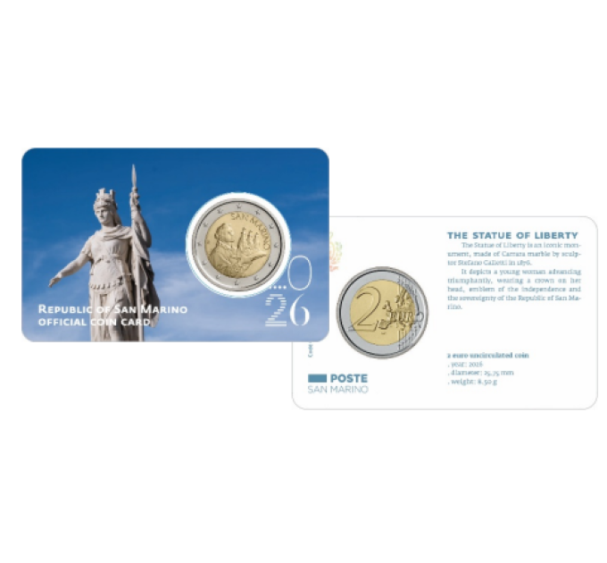 San Marino 2 EURO BU 2026 - 150. Jahrestag der Freiheitsstatue