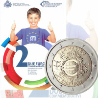 San Marino 2 Euro BU 2012 - 10 Jahre Euro-Bargeld