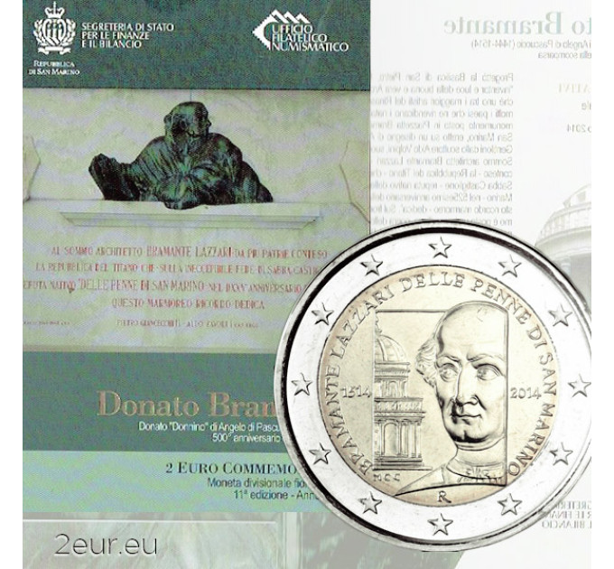 San Marino 2 euro BU 2014 - 500. Todestag von Donato Bramante