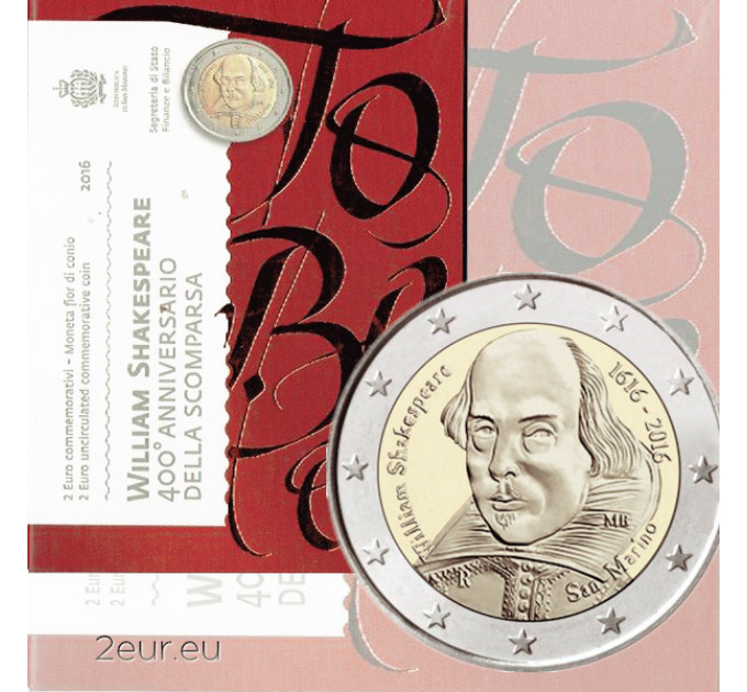 San Marino 2 euro BU 2016 - 400 Jahre seit dem Tod von William Shakespeare