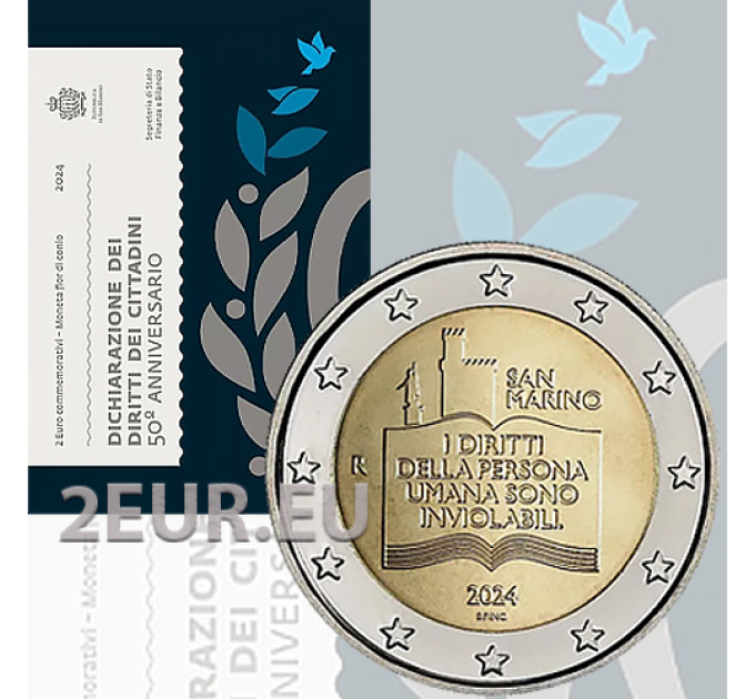 San Marino 2 euro BU 2024 – Erklärung der Bürgerrechte und Grundprinzipien der Regierung