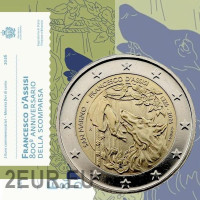 San Marino 2 euro BU 2026 – 800. Todestag von Franz von Assisi San Marino 2 euro BU 2026 – 800. Todestag von Franz von Assisi