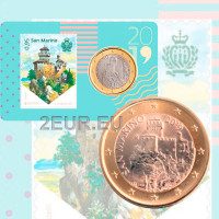 San Marino 2019 - 1€ BU C/C №3 + Stempel