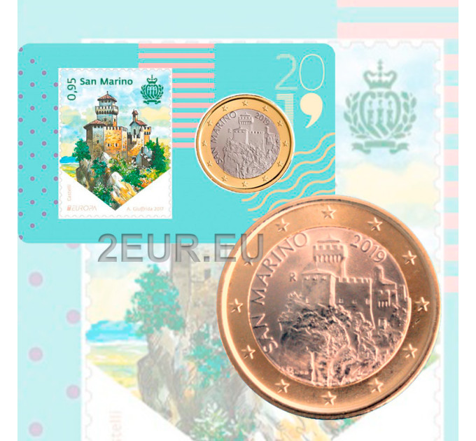 San Marino 2019 - 1€ BU C/C №3 + Stempel