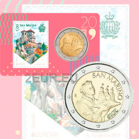 San Marino 2019 - 2€ BU C/C №4 + Stempel