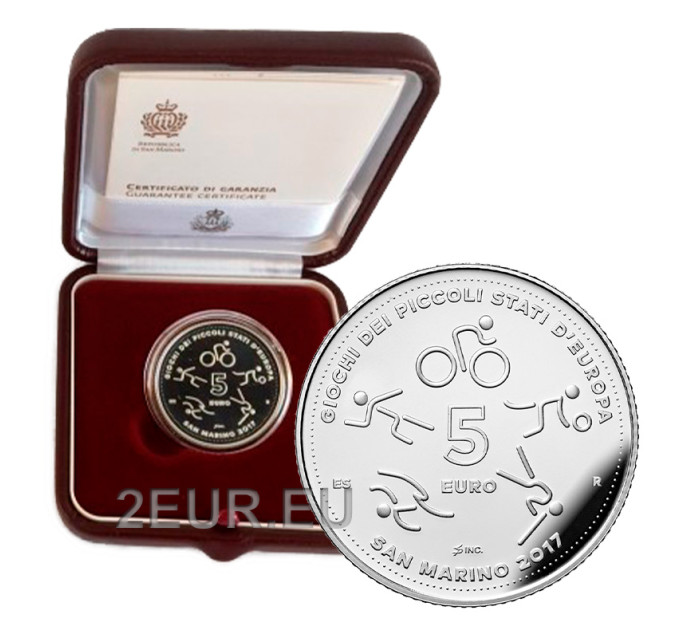 San Marino 5 Euro proof 2017 - Spiele der Kleinen Staaten von Europa in San Marino  