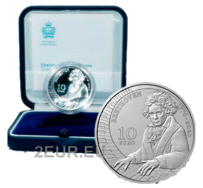 San Marino 10 Euro proof 2020 - 250. Geburtstag Ludwig van Beethovens 