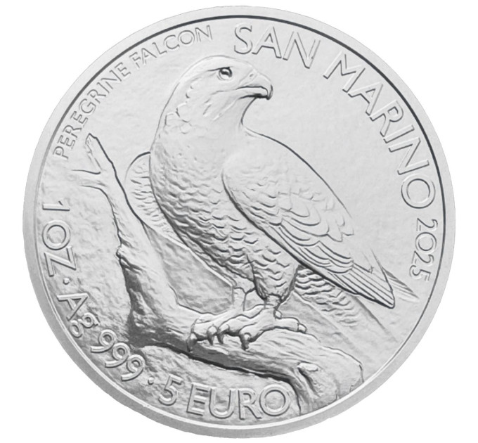 San Marino 5 Euro BU 2025 – Wanderfalke