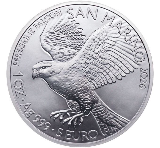 San Marino 5 Euro BU 2026 – Wanderfalke