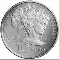 San Marino 10 Euro proof 2021 – 450. Todestag von Benvenuto Cellini  