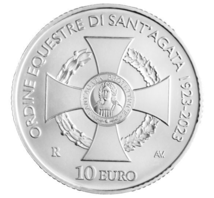 San Marino 10 Euro proof 2023 - 100. Jahrestag der Gründung des Reiterordens der Heiligen Agatha