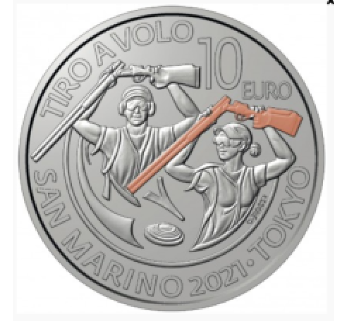 San Marino 10 Euro proof 2021 – Sieg im Tontaubenschießen in Tokio 