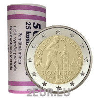 Slowakei 2 Euro UNC rollen 2024 – Internationaler Marathon in Kosice