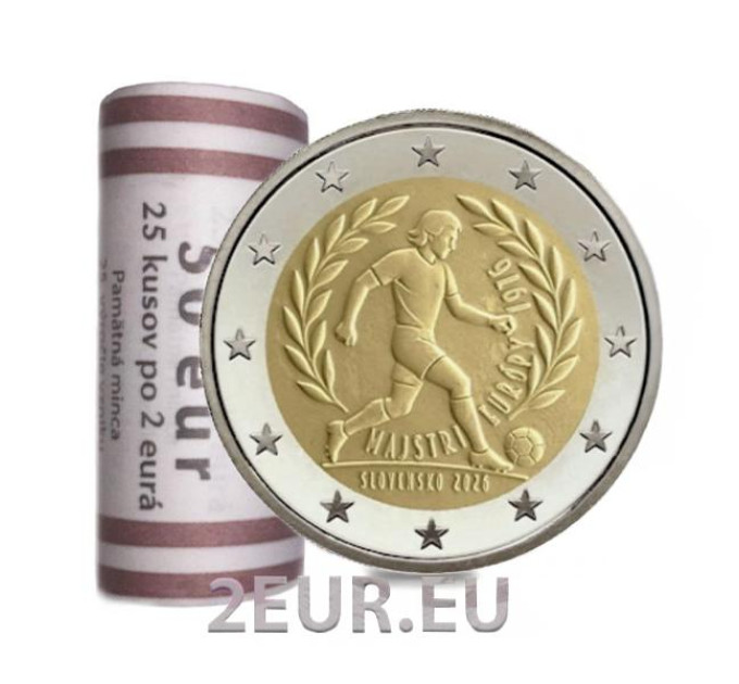 Slowakei 2 Euro UNC rollen 2026 – UEFA-Fußball-Europameisterschaft 1976